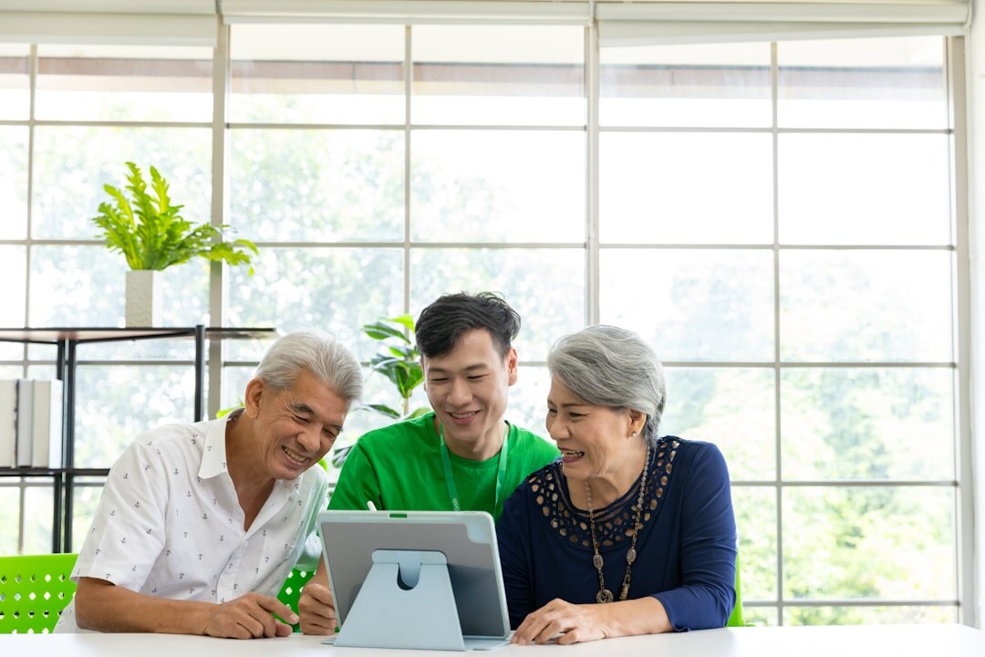 senior using tablet