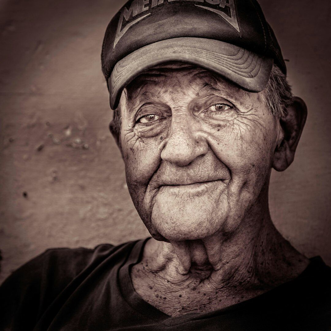 Portrait of a smiling senior Slovak woman with short grey hair