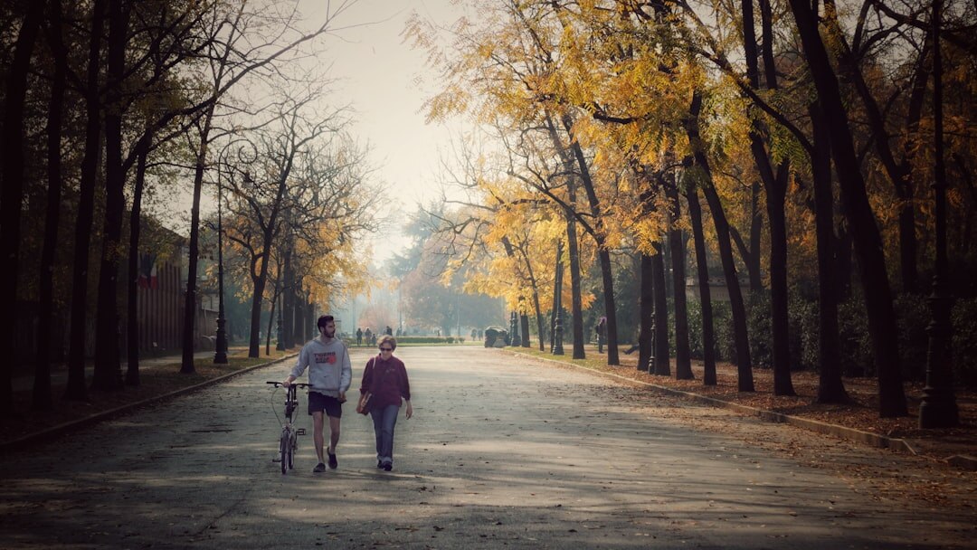 seniors walking in park